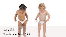  Presentation with diaper - Presentation design enhanced with beautiful-babies-in-diaper-standing background and a lemonade colored foreground