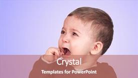  Presentation with baby crying - Theme featuring beautiful baby crying isolated background and a coral colored foreground