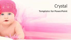  Presentation with baby girl - PPT theme featuring beautiful baby girl in add background and a cream colored foreground