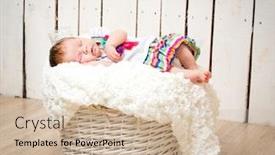  Presentation with crown - Presentation having beautiful baby girl wearing a crown on a head sleeping background and a soft green colored foreground