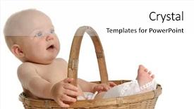  Presentation with baby girl - Colorful PPT theme enhanced with beautiful baby girl with blue eyes isolated in studio backdrop and a white colored foreground