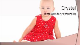  Presentation with baby girl - PPT theme enhanced with beautiful baby girl with stork background and a sky blue colored foreground