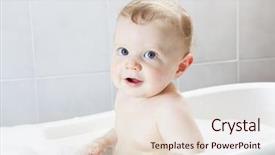  Presentation with foam - Colorful slides enhanced with beautiful baby in a bathtub backdrop and a  colored foreground