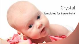  Presentation with baby - Colorful presentation theme enhanced with beautiful-baby-in-a-rose backdrop and a sky blue colored foreground