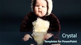  Presentation with costume - PPT theme consisting of beautiful baby in panda costume background and a wine colored foreground
