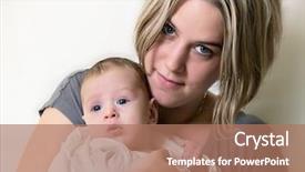  Presentation with new baby - Presentation theme enhanced with beautiful baby of three months background and a  colored foreground
