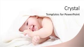  Presentation with studio - Beautiful PPT theme featuring beautiful baby shot in studio backdrop and a white colored foreground