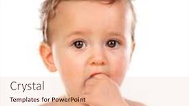  Presentation with beautiful skin - Audience pleasing presentation consisting of beautiful baby with a soft skin isolated on a white background backdrop and a lemonade colored foreground