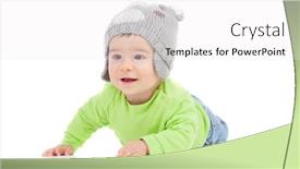  Presentation with wool - Cool new presentation theme with beautiful baby with wool hat lying on the floor isolated backdrop and a white colored foreground