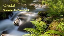  Presentation with forest stream - Slides consisting of beautiful-background-of-flowing-stream background and a tawny brown colored foreground