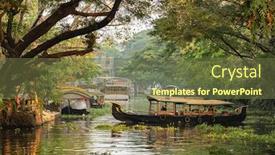  Presentation with city india - Cool new slide deck with beautiful-backwaters-landscape-in-alleppey backdrop and a tawny brown colored foreground