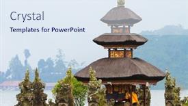  Presentation with bali - Colorful theme enhanced with beautiful-bali-water-temple backdrop and a sky blue colored foreground