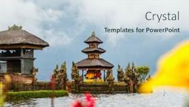  Presentation with bali temple - Amazing PPT layouts having beautiful-bali-water-temple backdrop and a sky blue colored foreground