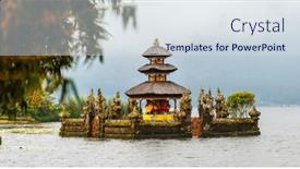  Presentation with bali temple - Slide deck consisting of beautiful-bali-water-temple background and a sky blue colored foreground