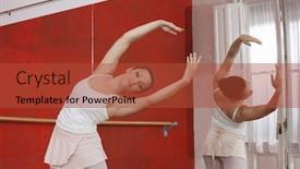  Presentation with ballerina - Cool new presentation theme with beautiful ballerina performing in studio backdrop and a red colored foreground