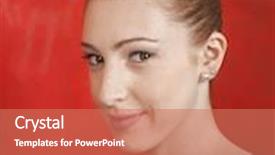  Presentation with ballerina - PPT theme enhanced with beautiful ballerina smiling against red wall background and a coral colored foreground