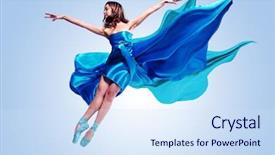  Presentation with grace - Presentation consisting of beautiful ballet dancer with flowing background and a sky blue colored foreground