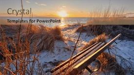  Presentation with poland - PPT theme featuring beautiful-baltic-sea-beach background and a coral colored foreground
