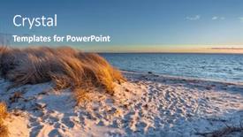  Presentation with poland - Theme consisting of beautiful-baltic-sea-beach background and a teal colored foreground