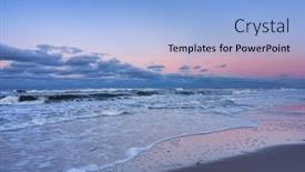  Presentation with poland - PPT theme having beautiful-baltic-sea-beach background and a light blue colored foreground