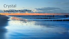  Presentation with poland - Presentation having beautiful-baltic-sea-beach background and a light blue colored foreground