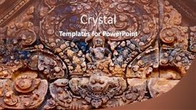  Presentation with archaeological - Cool new presentation with beautiful-banteay-srei-temple-carvings backdrop and a tawny brown colored foreground