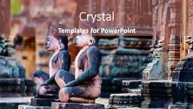  Presentation with archaeological - Presentation theme enhanced with beautiful-banteay-srei-temple-carvings background and a violet colored foreground