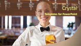  Presentation with bar - Beautiful slides featuring beautiful-barmaid-a-beer backdrop and a tawny brown colored foreground