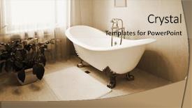  Presentation with bathroom - Beautiful slides featuring beautiful bath and an house backdrop and a soft green colored foreground