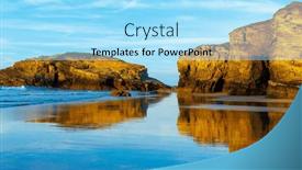  Presentation with atlantic - Slide deck with beautiful-beach-and-rock-formation background and a arctic colored foreground