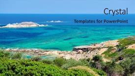  Presentation with beautiful spanish landscape costa blanca - PPT layouts having beautiful beach and rocky coastline background and a light blue colored foreground