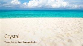  Presentation with sea and beach - Theme with beautiful beach and tropical sea background and a lemonade colored foreground