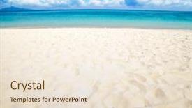  Presentation with tropical - Slide deck consisting of beautiful beach and tropical sea background and a lemonade colored foreground