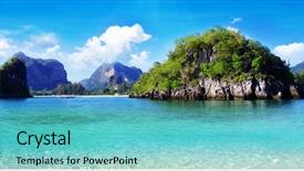  Presentation with tropical - Amazing PPT theme having beautiful beach and tropical sea backdrop and a  colored foreground
