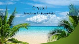  Presentation with tropical - Slide deck having beautiful beach and tropical sea background and a light blue colored foreground