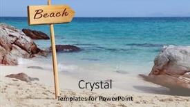  Presentation with beach rocks - PPT theme consisting of beautiful-beach-and-tropical-sea background and a  colored foreground