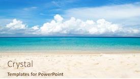  Presentation with sea - Beautiful slides featuring beautiful-beach-and-tropical-sea backdrop and a cream colored foreground