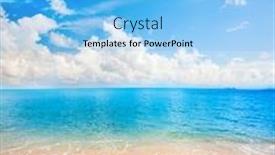  Presentation with tropical - Colorful PPT theme enhanced with beautiful-beach-and-tropical-sea backdrop and a light blue colored foreground