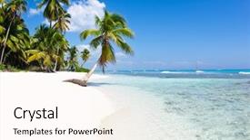  Presentation with tropical - Slides with beautiful beach and tropical sea background and a cream colored foreground