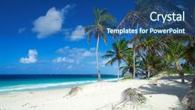 Presentation with sea and beach - Presentation having beautiful beach and tropical sea background and a  colored foreground