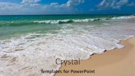  Presentation with caribbean - Slide set featuring beautiful-beach-and-waves background and a coral colored foreground