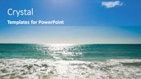  Presentation with caribbean - Audience pleasing slide set consisting of beautiful-beach-and-waves backdrop and a teal colored foreground