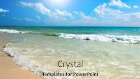  Presentation with caribbean - PPT theme consisting of beautiful-beach-and-waves background and a lemonade colored foreground