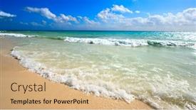  Presentation with caribbean - Beautiful presentation featuring beautiful-beach-and-waves backdrop and a lemonade colored foreground