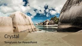  Presentation with beach - Audience pleasing PPT layouts consisting of beautiful beach anse source d' backdrop and a  colored foreground