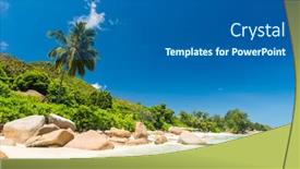  Presentation with beach - Colorful slides enhanced with beautiful-beach-anse-takamaka-seen backdrop and a gray colored foreground
