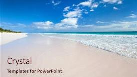  Presentation with bahamas - PPT theme with beautiful beach at bahamas harbour background and a lemonade colored foreground