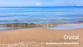  Presentation with sea and beach - PPT theme enhanced with beautiful beach at baltic sea background and a coral colored foreground