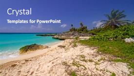  Presentation with mexico - Audience pleasing slides consisting of beautiful-beach-at-caribbean-sea backdrop and a ocean colored foreground