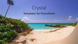  Presentation with mexico - Cool new PPT theme with beautiful-beach-at-caribbean-sea backdrop and a light blue colored foreground